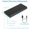20000mAh Power Bank Portable External Battery Pack Phone Charger with Dual USB Output Ports Type C Micro USB Input - Black